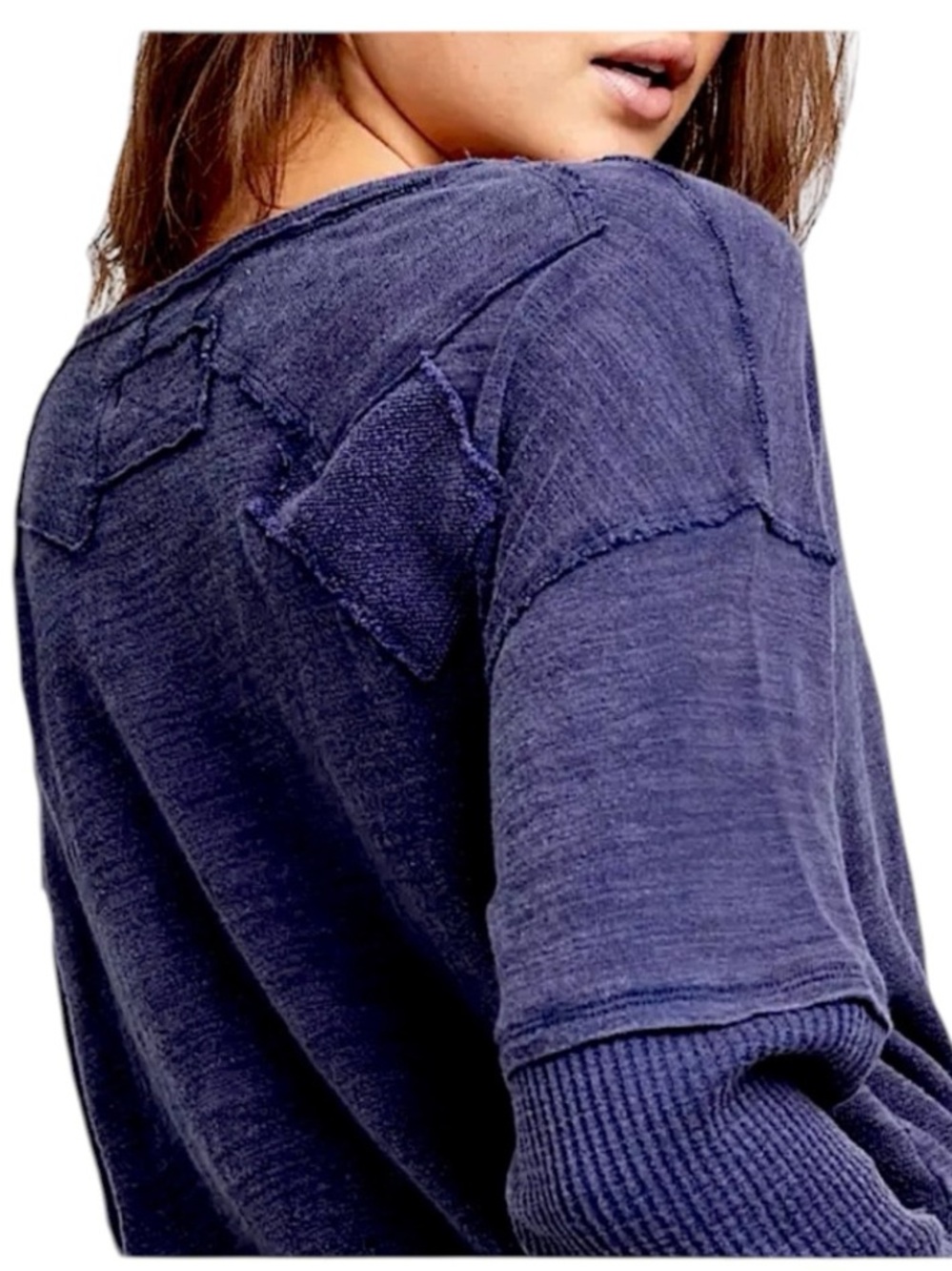 Free People We The Free Vanguard Crop Pullover NWT Blue Purple XS - Picture 10 of 11